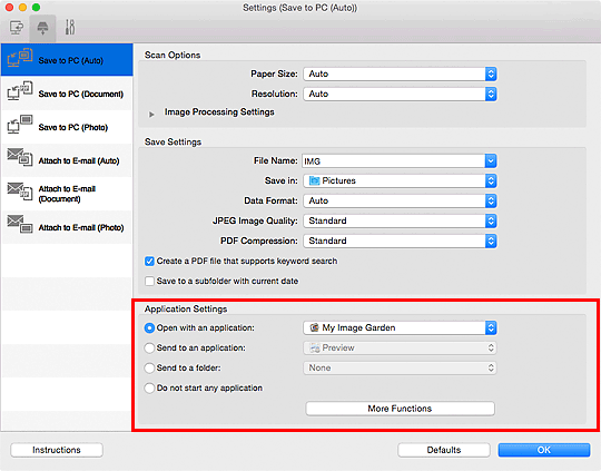 figure: Settings dialog